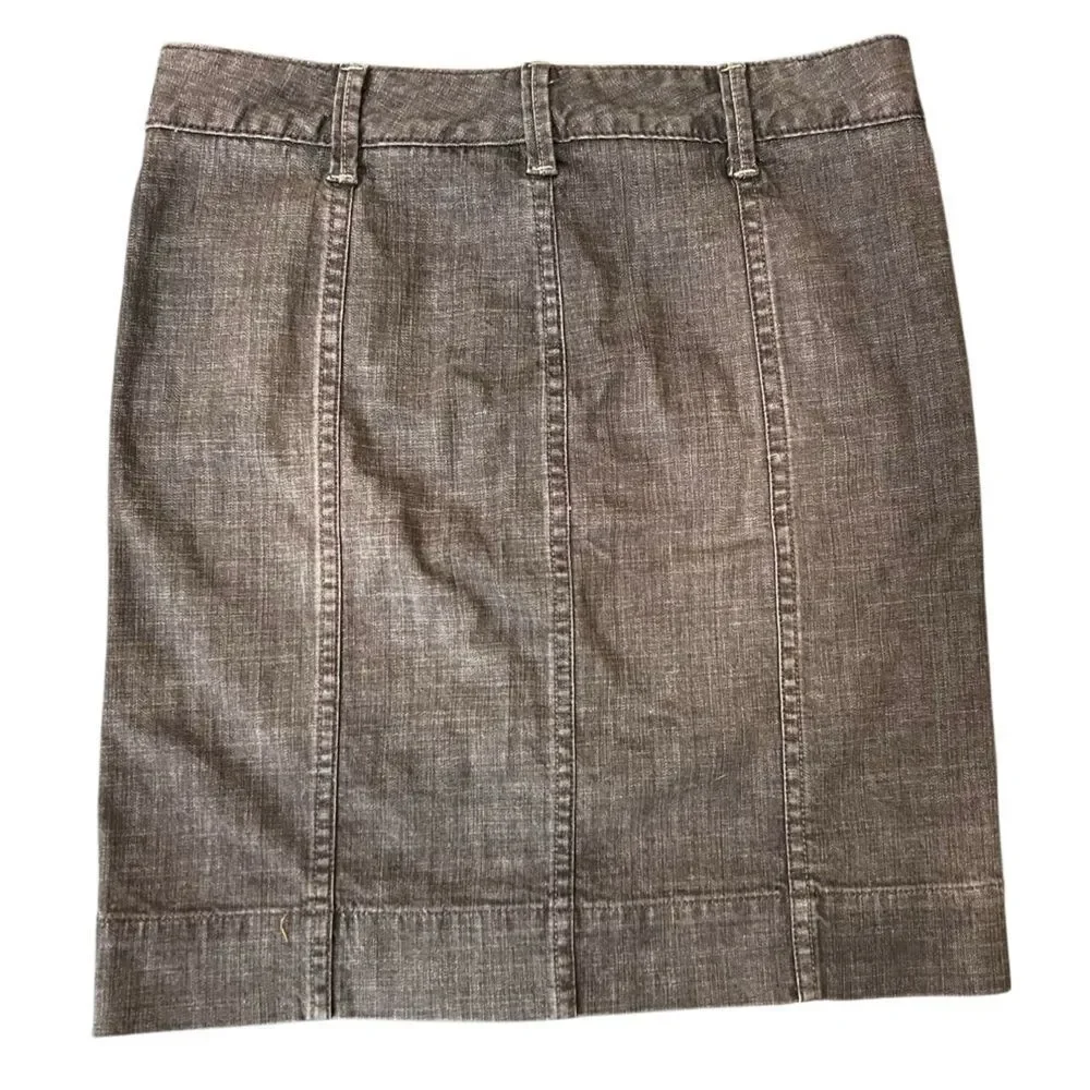 GAP 1969 Limited Edition Straight Denim Skirt Botton Front Black Wash Size 2
